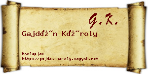 Gajdán Károly névjegykártya